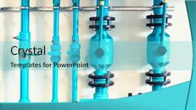  Presentation with system engineering - Amazing presentation design having engineering pump - pipes and valves of heating backdrop and a  colored foreground