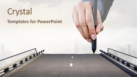  Presentation with industrial - PPT theme consisting of industrial construction services mixed media background and a sky blue colored foreground