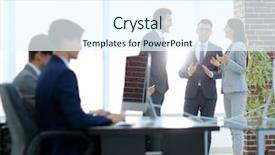  Presentation with working - Audience pleasing slide deck consisting of design interview - young business crew working backdrop and a sky blue colored foreground