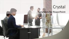  Presentation with interview - Presentation design with design interview - young business crew working background and a light gray colored foreground