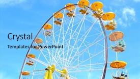  Presentation with ferris wheel - Audience pleasing slide set consisting of engineering seating - ferris wheel on blue sky backdrop and a  colored foreground