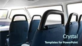  Presentation with tram - Colorful slides enhanced with engineering seating - inside view of river tram backdrop and a  colored foreground