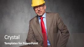  Presentation with engineering - Presentation theme having engineering seating - portrait of elegant senior engineer background and a gray colored foreground