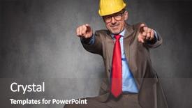  Presentation with mechanical engineering engineer tools - PPT theme enhanced with engineering seating - portrait of senior engineer wearing background and a  colored foreground