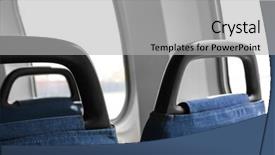  Presentation with tram - Presentation theme enhanced with engineering seating - seats of river tram closeup background and a  colored foreground