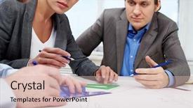  Presentation with sketching - Amazing presentation theme having engineering seating - three businesspeople sitting at table backdrop and a lemonade colored foreground