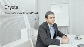  Presentation with engineering - Colorful theme enhanced with engineering seating - young architect working at office backdrop and a  colored foreground