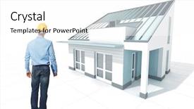  Presentation with solar - Cool new PPT theme with engineering solar - standing architect with helmet backdrop and a white colored foreground