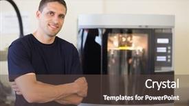  Presentation with mechanical engineers mechanical engineering science - PPT theme enhanced with engineering student smiling beside 3d background and a tawny brown colored foreground