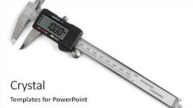  Presentation with vernier caliper bearing isolated - Audience pleasing presentation design consisting of engineering tools - electronic digital vernier caliper isolated backdrop and a white colored foreground