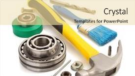  Presentation with engineering - Presentation theme enhanced with engineering tools - set of tool isolated background and a  colored foreground