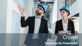  Presentation with mechanical engineers mechanical engineering science - PPT theme having engineers in hardhats have conversation background and a  colored foreground