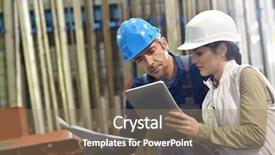  Presentation with metallurgy - Beautiful theme featuring engineers in metallurgy warehouse using backdrop and a coral colored foreground