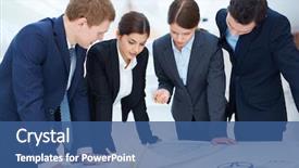  Presentation with buildings engineering construction engineers - Cool new presentation with engineers learning blueprint at meeting backdrop and a ocean colored foreground