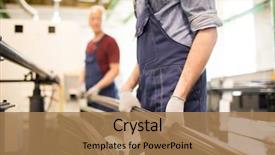  Presentation with steel factory - Cool new slides with engineers taking and lifting bunch backdrop and a  colored foreground