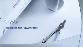  Presentation with work - Presentation theme with engineers-work-table-with-drawings background and a sky blue colored foreground