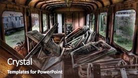  Presentation with rail - PPT layouts featuring rail car - abandoned carriage hdri background and a  colored foreground