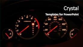  Presentation with automotive dashboard interior engineering - Colorful slide deck enhanced with fast furious - dashboard showing speedomete rand tachometer backdrop and a black colored foreground