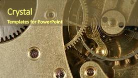  Presentation with gear - PPT theme enhanced with circular motion - gear background and a tawny brown colored foreground