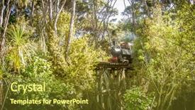  Presentation with old age - PPT layouts having classic industrial age - old styled steam engine riding background and a mint green colored foreground