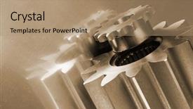  Presentation with connecting - Audience pleasing slide deck consisting of gears different sizes connecting backdrop and a coral colored foreground