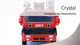  Presentation with fire suppression - Presentation theme with cast die - toy london fire engine background and a pink colored foreground