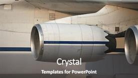  Presentation with aircraft engine - PPT theme consisting of engines of a huge cargo background and a dark gray colored foreground