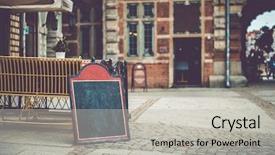  Presentation with cafe - Beautiful slide deck featuring cafe sign with space backdrop and a light gray colored foreground