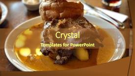  Presentation with pudding - PPT theme having roast beef and yorkshire pudding background and a tawny brown colored foreground