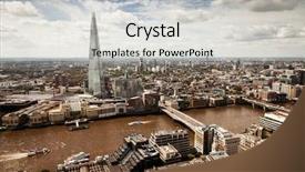  Presentation with united kingdom - Slide deck consisting of england - skyline of south london background and a light gray colored foreground