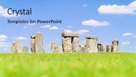  Presentation with stonehenge - Amazing theme having england united kingdom unesco world backdrop and a light blue colored foreground