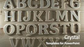  Presentation with english - Amazing presentation theme having english alphabet background backdrop and a tawny brown colored foreground