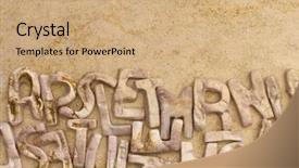  Presentation with wooden english letters alphabet - Slides featuring english alphabet clay letters background background and a coral colored foreground