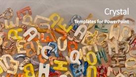  Presentation with language arts - Theme consisting of english alphabet clay letters background background and a coral colored foreground