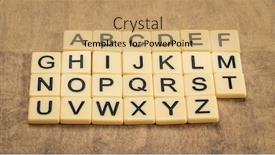  Presentation with tiles - Presentation theme with english-alphabet-in-ivory-letter background and a coral colored foreground