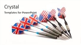  Presentation with english - Beautiful slide deck featuring english and american flag backdrop and a  colored foreground