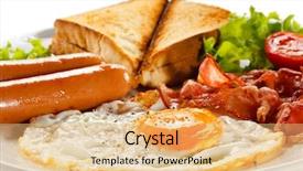  Presentation with english - PPT layouts having english breakfast - toast egg bacon background and a yellow colored foreground