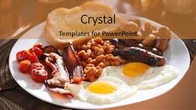  Presentation with mushrooms - Presentation theme consisting of english breakfast with eggs tomatoes background and a gold colored foreground