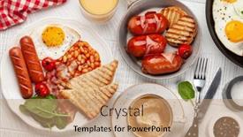  Presentation with orange juice - Slide set enhanced with english-breakfast-with-fried-eggs background and a coral colored foreground