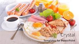  Presentation with english - Colorful slides enhanced with english breakfast backdrop and a coral colored foreground