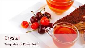  Presentation with tea cake - Colorful theme enhanced with english cake and tea backdrop and a lemonade colored foreground