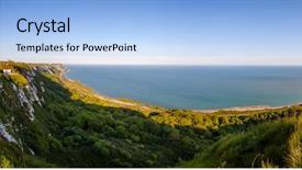  Presentation with strait - Presentation theme consisting of english channel near dover town background and a light blue colored foreground