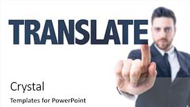  Presentation with chinese language - Slide set having english chinese language - business man pointing the text background and a white colored foreground