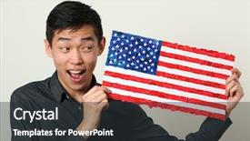  Presentation with national - Presentation design featuring english chinese language - young asian student showing us background and a dark gray colored foreground