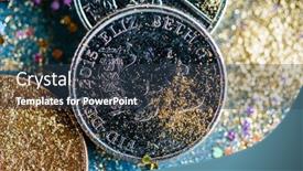  Presentation with english - Presentation design with english-coins-with-golden-powder background and a tawny brown colored foreground