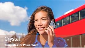  Presentation with great britain - Colorful slide set enhanced with english conversation - london tourist asian woman talking backdrop and a red colored foreground