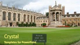  Presentation with england - Presentation theme featuring english education - cambridge england trinity college background and a tawny brown colored foreground