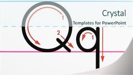  Presentation with letter - Theme consisting of english education - close up of letter q background and a sky blue colored foreground