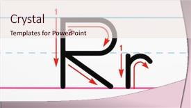  Presentation with pauls letter to romans - Beautiful PPT theme featuring english education - close up of letter r backdrop and a lemonade colored foreground