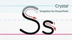  Presentation with letter - Slides with english education - close up of letter s background and a sky blue colored foreground